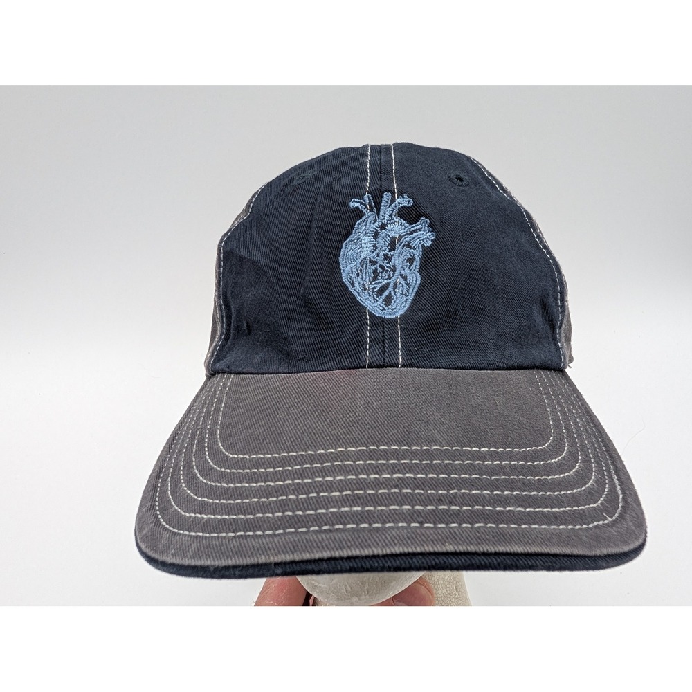 Richardson 322 Anatomical Heart Embroidered Navy Gray Contrast Stitch Hat MD/LG